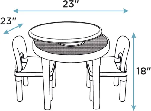 Vista 7 de Juego de mesa de actividades para niños 2 en 1 de plástico compatible con LEGO y 2 sillas Tot Tutors CT642, colores brillantes, Plástico, Brillante