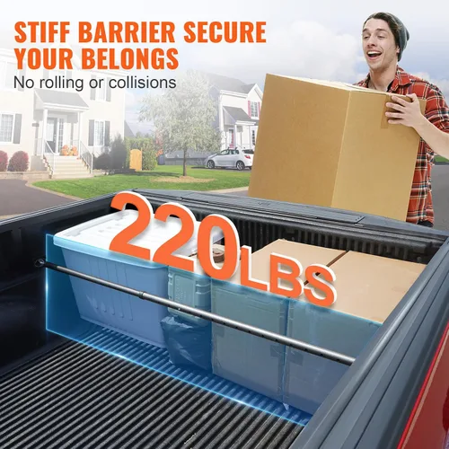 Vista 4 de VEVOR Barra de Carga, Barra de Cama de Camión Ajustable de 40" a 73", Barra Estabilizadora de Carga de Acero Resistente con Capacidad de 220 lbs