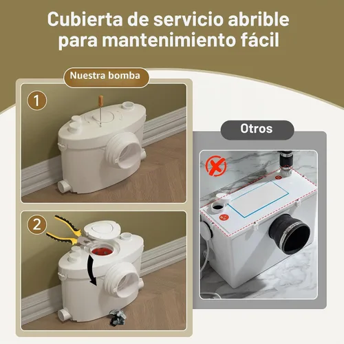 Vista 7 de SUPERFLO Bomba maceradora de 1000 W con 4 entradas de agua