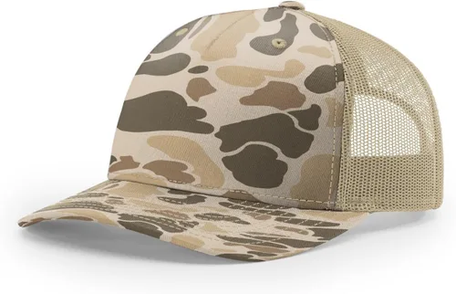 Vista 62 de Richardson 112 - Gorra de camionero de 5 paneles de alta calidad, ajustable, gorra Richardson en blanco estructurada Bark Duck Camo / Marrón