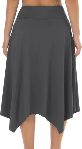 Vista 5 de COPYTREE Faldas hasta la rodilla para mujer con bolsillos, faldas atléticas de cintura alta para mujer, faldas midi modestas, tallas grandes