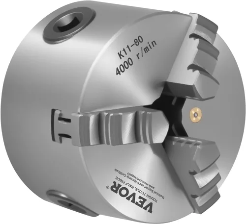 Vista 10 de VEVOR - Portabrocas para torno de 3 mandíbulas, 7,62 cm (80 mm), Portabrocas autocentrante, Rango de sujeción de 2-63 mm (0,08-2,48 pulgadas)