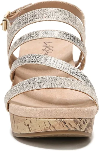 Vista 3 de LifeStride Sandalias de cuña con plataforma y tiras para mujer