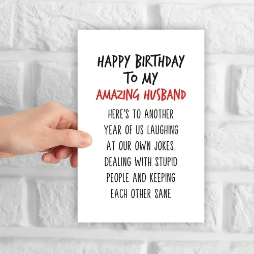 Vista 6 de GYYsweetus Tarjeta de feliz cumpleaños para marido, divertido regalo de cumpleaños para esposo increíble esposo de parte de la esposa
