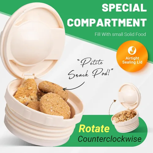 Vista 4 de Charcy Termo de 17oz para alimentos calientes, sopa termo contenedor de alimentos para lonchera con cuchara plegable ZB - Negro
