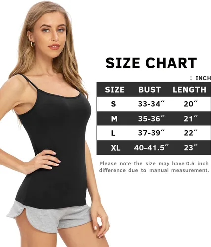 Vista 3 de Air Curvey 4 camisolas para mujer, camisolas básicas, camiseta ajustable, camiseta sin mangas con tirantes delgados