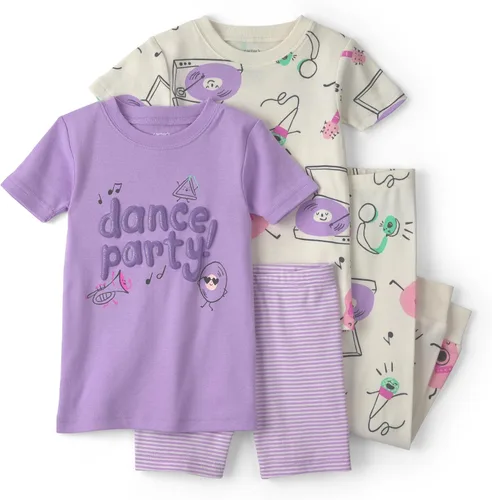 Vista 10 de Carter's Conjunto de pijama de algodón ajustado de 4 piezas para niña Pollo Country Green