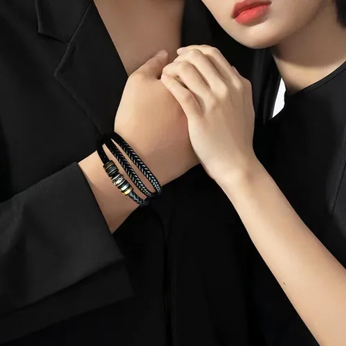 Vista 23 de Pulsera de cuero para hombre (mahua/matikou/yuanquan/8 Infinity)