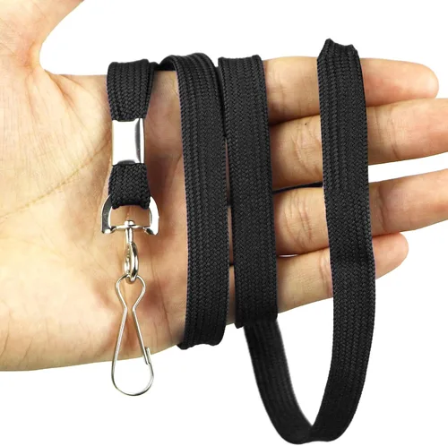 Vista 4 de Bird Fiy Cordón negro 32" cordones planos con gancho giratorio (negro)