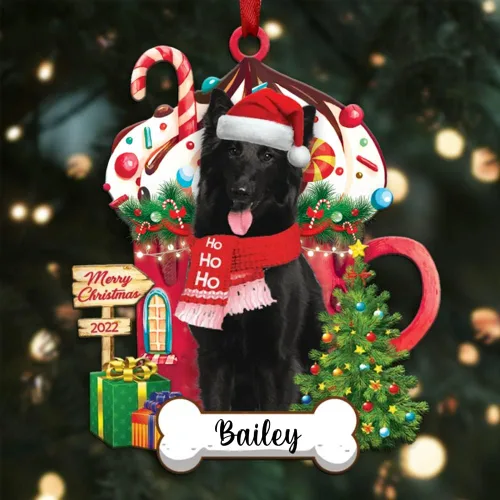Vista 53 de Amantes de los perros de Navidad – Navidad de perros disponibles para muchos perros Shi Tzu – Adorno con forma personalizada, adorno de Navidad