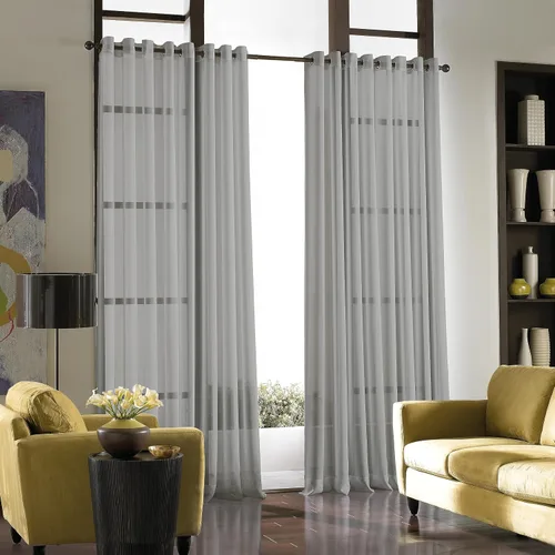 Vista 11 de Curtainworks Soho - Cortina de gasa transparente con ojales, 59 x 63 pulgadas, ostra