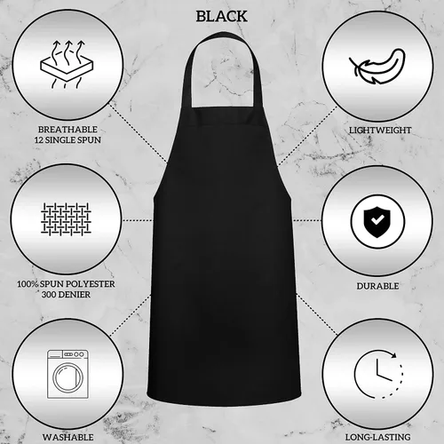 Vista 2 de Green Lifestyle - Juego de 12 delantales unisex, color negro, lavables a máquina, para cocina, manualidades, barbacoa, dibujo, exteriores