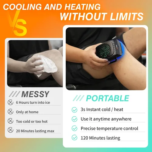 Vista 2 de Máquina de terapia de frío DR.MCHIRS para reemplazo de rodilla, máquina de terapia de calor y frío 3-en-1, cubo de recuperación instantánea
