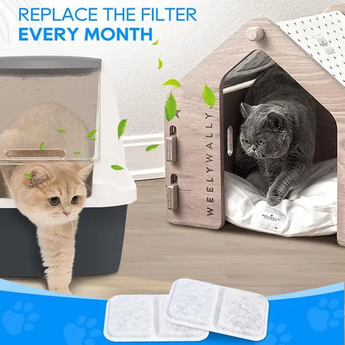Vista 6 de Filtro de caja de arena para gatos Catit Jumbo con capucha para gatos, compatible con filtros de caja de arena Airsift, purificador de filtro