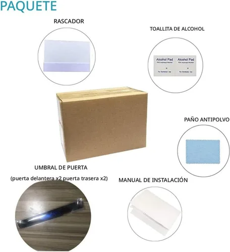 Vista 7 de LEXLEY Protector de umbral de puerta de cuero estilo fibra de carbono para HRV HR-V Explorer 2015-2022, protector de placa antirasguños sucios Azul