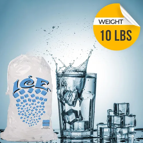 Vista 3 de Bolsas de hielo con cordón de 10 libras - Caja de 300