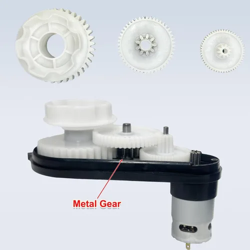 Vista 5 de 2 piezas de caja de cambios de 12 V con motor de 12 voltios para montar en coche, motor de ruedas eléctricas RS550 de alta velocidad, piezas
