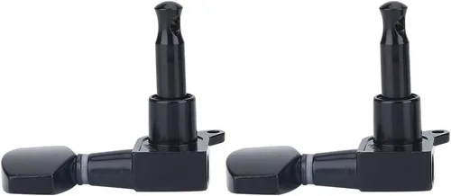 Vista 9 de 3 pares de clavijas de guitarra, 3L 3R negro cerrado de aleación de zinc cabezales de máquina para guitarra folk/eléctrica accesorios de actuación