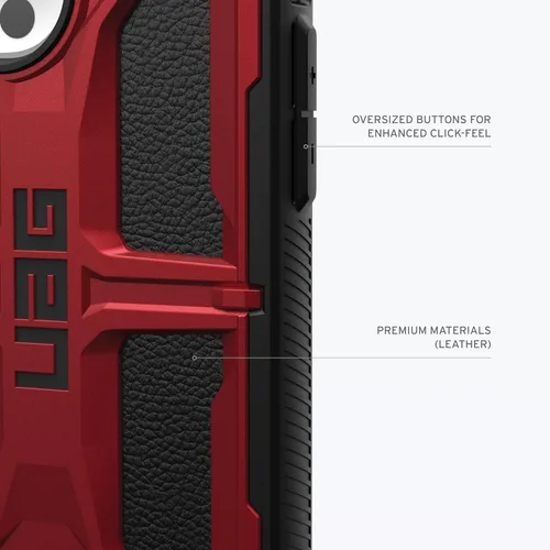 Vista 5 de URBAN ARMOR GEAR UAG Funda [versión actualizada] compatible con iPhone 15 Pro Max de 6.7 pulgadas, Monarch Crimson resistente, resistente grado