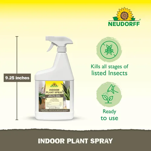 Vista 3 de Neudorff Spray para Plantas de Interior y de Invernadero, Mata Ácaros Araña, Cochinillas y Más de 100 Insectos Listados al Contacto para Jardinería