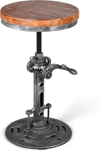 Vista 7 de Taburete de bar antiguo con asiento de poliuretano para cocina, comedor, altura de mostrador de 18 a 22 pulgadas, taburetes de café industriales