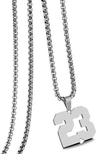 Vista 40 de Collar de Número Dorado para Hombre, Cadena de Acero Inoxidable con Colgante de Número para Atletas, Joyería Deportiva Personalizada para Niños