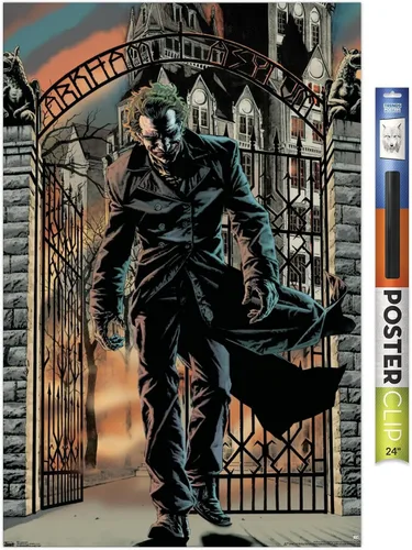 Vista 15 de Trends International DC Comics - Póster de pared de Arkham Asylum The Joker, 22.375 x 34 pulgadas, versión premium sin marco