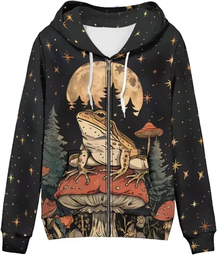 Vista 33 de Showudesigns Sudaderas con capucha y cremallera para mujer XS-5XL Un pollo