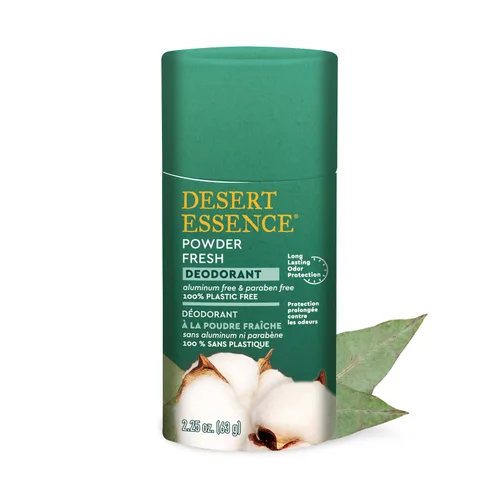 Vista 10 de Desert Essence Desodorante de coco – 100% libre de plástico, protección natural del olor – Sin aluminio ni parabenos con árbol de té y manteca
