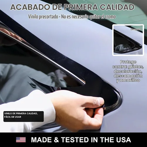 Vista 4 de BOGAR TECH DESIGNS Adhesivo de vinilo para parrilla frontal con eliminación de cromo para parachoques compatible con Honda CR-V 2020-2022, negro
