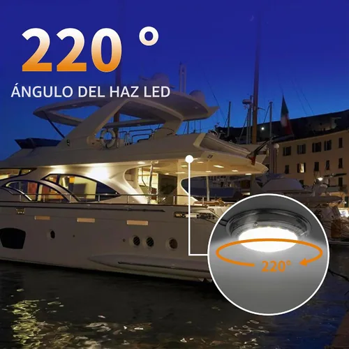 Vista 5 de RVZONE Luces de cúpula marinas para barco 12V LED Luces interiores para cabina de barco con interruptor de palanca de 5.5" Luz de cabina LED