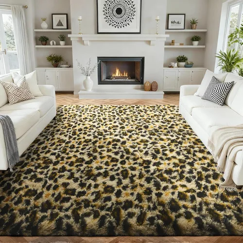 Vista 84 de Ophanie - Alfombras para sala de estar, antideslizante y suave, de felpa grandes y peludas para dormitorio, peludas para niños y niñas, decoración