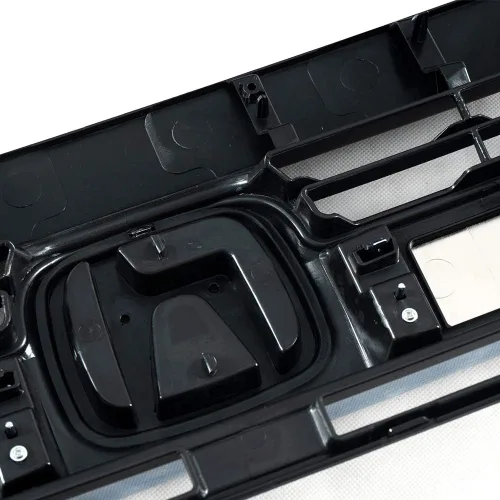 Vista 7 de PIT66 Rejilla delantera superior del parachoques en capó negro con cromo compatible con Honda Civic 10th Limousine 2016 2017 2018 parrilla para Civic