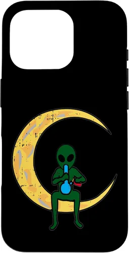 Vista 20 de iPhone 16 Alien Smoking Bong High Moon Cool Weed CBD Cannabis Gift Case