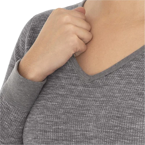 Vista 4 de Fruit of the Loom Cuello en V térmico micro waffle para mujer