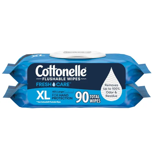 Vista 19 de Cottonelle Toallitas húmedas desechables sin fragancia, toallitas húmedas para adultos, 2 paquetes con tapa abatible, 42 toallitas por paquete