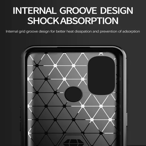 Vista 3 de Funda para OnePlus Nord N100, OnePlus N100 BE2013, funda de fibra de carbono a prueba de golpes, resistente a los arañazos, TPU suave, funda