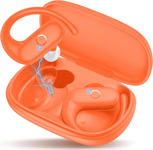 Vista 11 de MOZOTER Auriculares inalámbricos Bluetooth 5.3 deportivos, auriculares con sonido de graves profundos, 60 horas de reproducción, ajuste cómodo