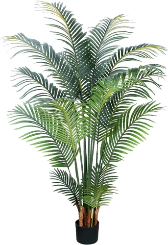 Vista 3 de Yepdin Planta artificial de palma tropical – Árbol artificial de 5 pies con maceta de plástico para oficina y decoración del hogar, plantas altas