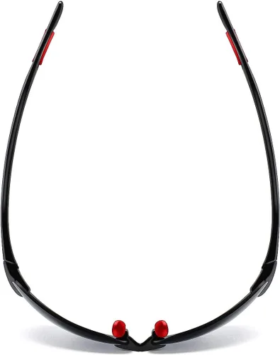 Vista 5 de JULI - Lentes de sol polarizados deportivos para hombres y mujeres, marco sin montura Tr90 para correr, pesca, golf, surf, conducción (rojo)