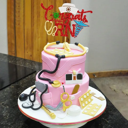 Vista 7 de Gyufise 1 pieza de felicitaciones para tartas de enfermera, con purpurina para enfermera, tapa de felicitaciones 2023, decoración de pastel