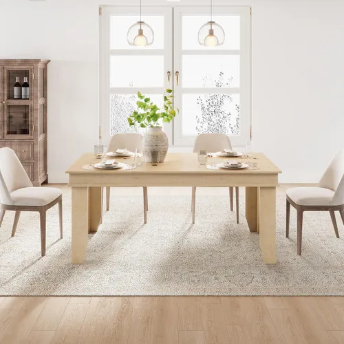 Vista 13 de GarveeHome Farmhouse - Mesa de comedor para 4-6 personas, mesas de cocina de 63 pulgadas de largo