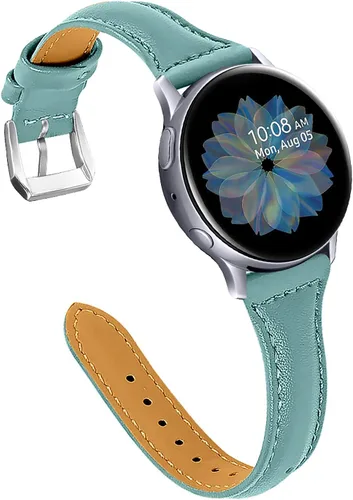 Vista 18 de JOYOZY Correa de cuero compatible con Samsung Galaxy Watch 6/7/FE/5/4 de 40 mm, 44 mm, Active (40 mm)/2 (40 mm) (44 mm), correa de muñeca delgada