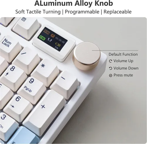 Vista 5 de NJ98 Teclado mecánico inalámbrico personalizado con perilla de pantalla 96% teclado RGB intercambiable en caliente Mac Windows