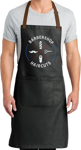 Vista 18 de TEEAMORE Delantal de peluquero Peluqueros Hombres Estilista Salón Delantales Dos Grandes Bolsillos Aseo Barbería.