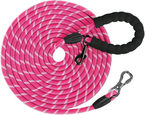 Vista 12 de Correa larga para perros para entrenamiento de 16 pies/20 pies/30 pies/50 pies/100 pies, correa reflectante con gancho bloqueable, cuerda resistente