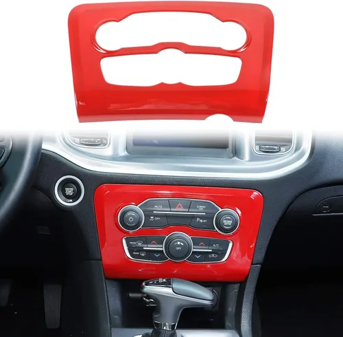 Vista 8 de Voodonala Para cargador de radio, CD, interruptor de CD, consolas centrales para Dodge Charger 2015-2026+, accesorios interiores, fibra de carbono