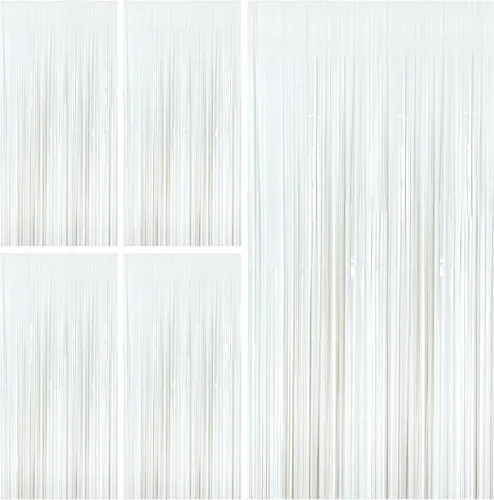 Vista 31 de Cortinas de Flecos de Aluminio con Serpentinas Negras para Telón de Fondo de Fiesta Serpentinas de Aluminio para Decoraciones de Cumpleaños
