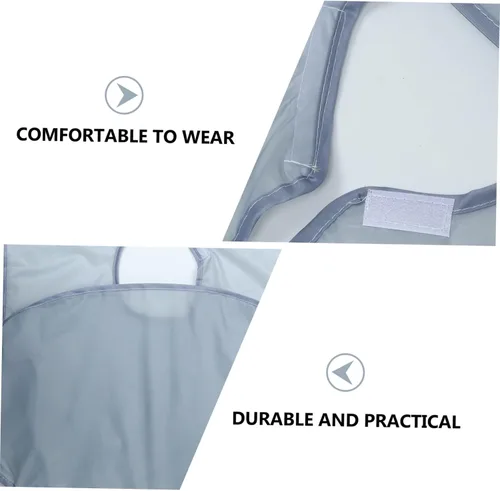 Vista 4 de Chal de peluquería multiusos para vestido peluquero portátil delantal Capas de afeitar peluquería salón plegable gris capa plegable peinado corte
