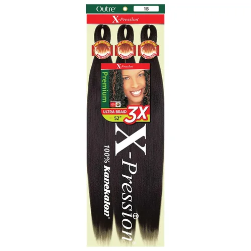 Vista 7 de Outre X-Pression Braid - Trenza preestirada 52" 3X, Negro jet 1